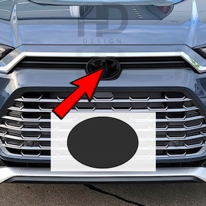 HDUSA Fits Toyota Grand Highlander 2024 2025 Dark Front Precut Oval Blacked Out Decals Vinyl Tint Overlay 2024 Compatible to Emblem