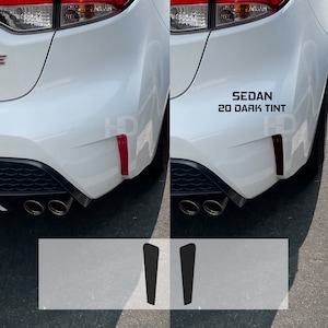 HDUSA Fits Toyota Corolla Sedan 2020-2025 Rear Reflectors Bumper Precut Dark Vinyl Tint Transparent Decals Overlay 2020 2021 2022 SE LE xse