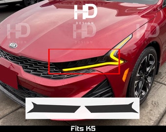 HDUSA For 2021-2024 Kia K5 Headlight Front Dark Blacked Out Vinyl Tint Accessories Out Overlay Decal 2022 2023 Dark Out Blacked Blue
