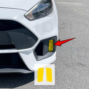 HDUSA Fits 2016-2018 Ford Focus RS Fog light Front Precut Yellow Dark Vinyl Tint Overlay Decal 2016 2017 2018