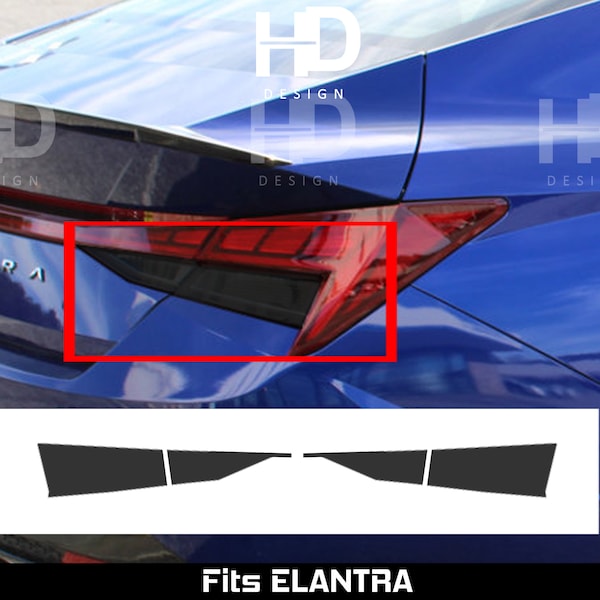 HDUSA For 2021-2023 Hyundai Elantra Rear Tail Light Accent Dark Vinyl Tint Accessories Blacked Out Overlay Decal 2022 2023