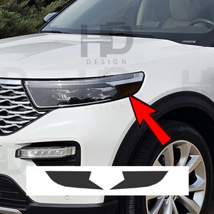 HDUSA Fits Ford Explorer 2020-2024 Front Head Light Precut Side Marker Dark or Black Vinyl Tint Overlay Decal 2020 2021 2022 2023