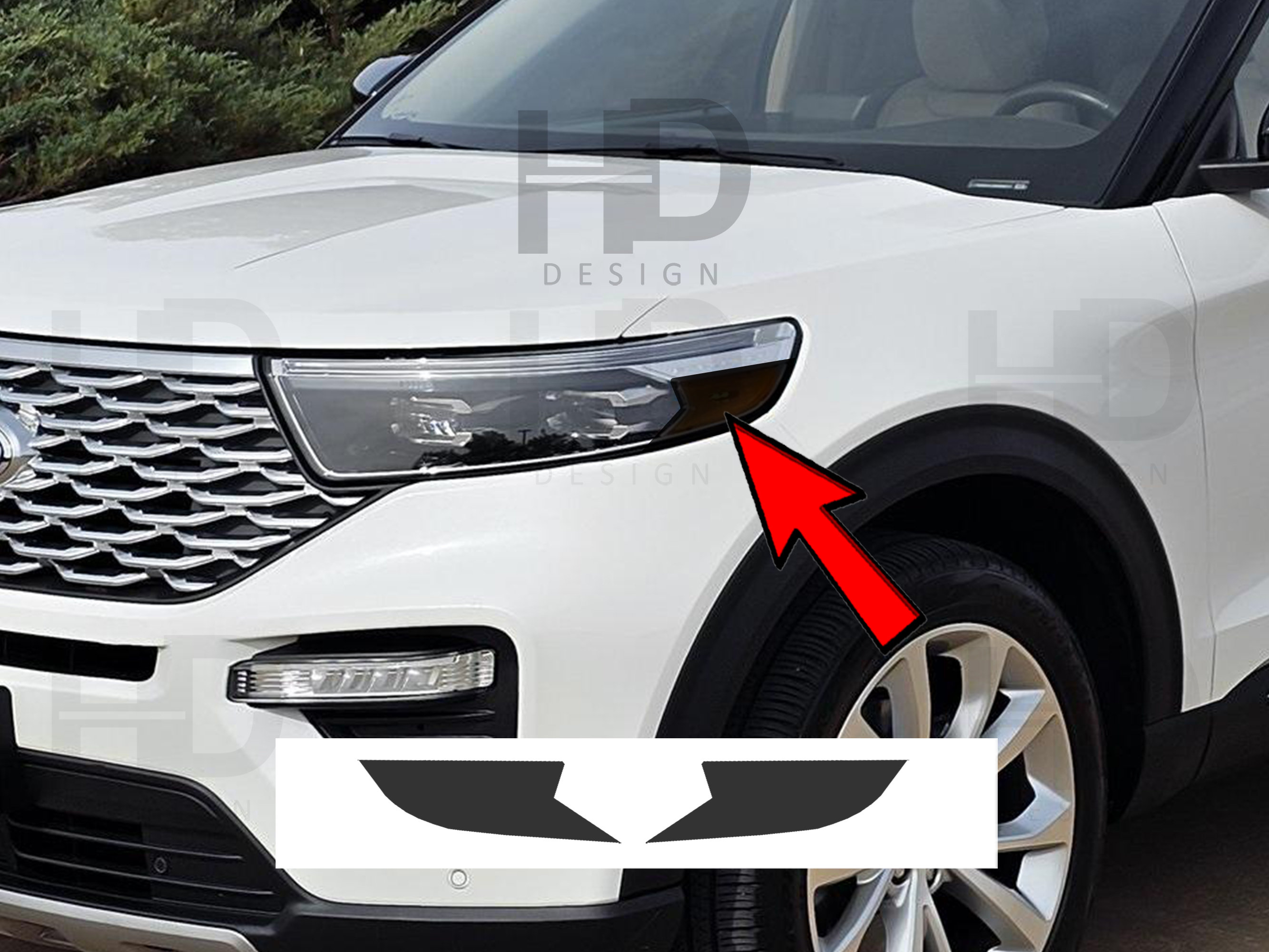 HDUSA Fits Ford Explorer 2020-2024 Front Head Light Precut Side