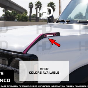HDUSA Trail Sight Hood Tie Down Overlays Fits Bronco Full Size Vinyl Decal Sticker Inserts Stripes Off Road Accent 21 2022 2023 2024 2025 6G