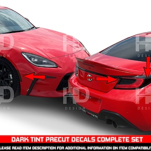 HDUSA For GR86 Brz Front Rear Side Marker Tail Light Inner Precut Dark Vinyl Tint Ppf Overlay For Toyota Subaru BRZ 86 GR86 Black Out Decals