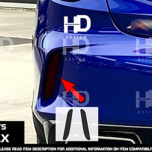 HDUSA For 2021-2025 Acura TLX Rear Reflector Precut Dark Vinyl Tint Overlay Decal Tail Light Blacked Out 2021 2022 2023 2024