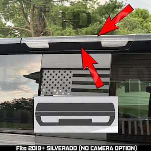 HDUSA x2 For 2019-2026 Chevy Silverado 1500 2500 Brake Light Deck Red Area 3rd Rear Precut Dark Vinyl Tint Decal 2021 2022 2023 2024 2025