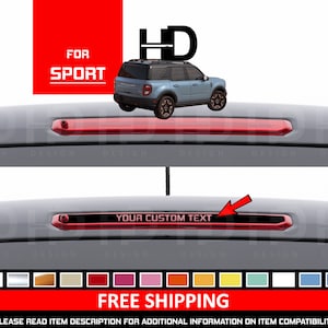 HDUSA Custom Text Third Brake Light Vinyl Decal 3rd Tail Matte Black Car Accessories Personalization Fits Bronco SPORT 2021 2022 2023 2024