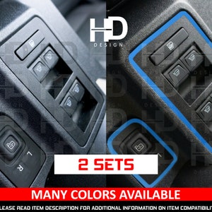 HDUSA COMBO Window & Mirror Adjustment Switch Vinyl Decal Outlines Accent Color Overlay Car Accessories Mod Fits Bronco 2021 2022 2023 2024