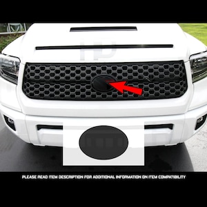 HDUSA Fits Toyota Tundra 2018-2021 Front Dark Precut Oval Red Blacked out Tint Vinyl Decals 2018 2019 2020 2021 Compatible to Emblem
