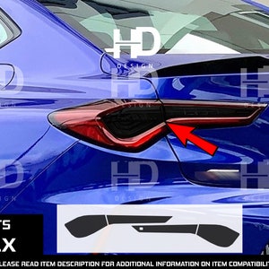 HDUSA For 2021-2025 Acura TLX Taillight Rear Precut Dark Vinyl Tint Overlay Decal Blacked Out ppf 2021 2022 2023 2024