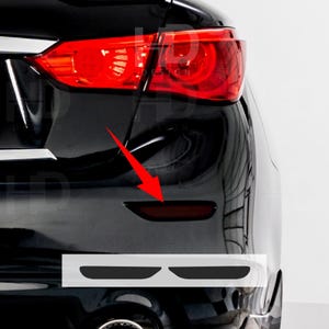 HDUSA 2014-2022 Fits Infiniti Q50 Rear Reflectors Bumper Area Precut Dark Tint or black out Overlay Accessory Decals 2015 2016