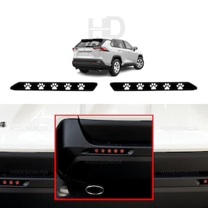 HDUSA Fits RAV4 2019-2025 RavFur Paws Die Cut Vinyl Decals For Rear Bumper Markers Dog Paws Overlay Cover For 19 2020 2021 2022 2023 24