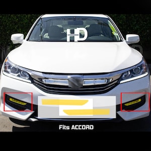 HDUSA Fits 2016-2017 Accord Fog Light Front Precut Yellow Dark Vinyl Tint Overlay 2016 2017 For Honda