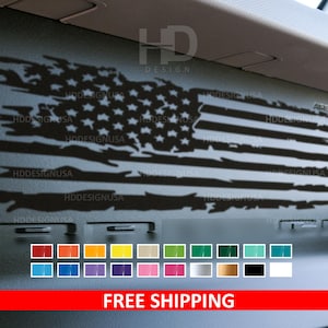 HDUSA Fits Bronco Dashboard USA American Flag Vinyl Decal Sticker Dash Board Glove Box Matte Black Car Accessories Custom Mod Many Colors