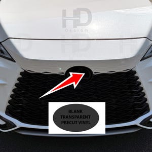 HDUSA For Lexus RX 2023-2026 Front Emblem Area Blank Colored Oval Vinyl Tint Decal Sticker Accessories 2023 2024 2025 RX350 RX500h