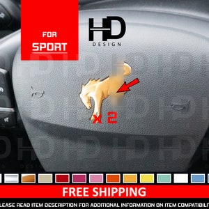 HDUSA Fits Bronco SPORT Steering Wheel Horse Decal Many COLORS Customization Mod Vinyl Decal Overlay Sticker 2 Pack Set 2021 2022 2023 2024