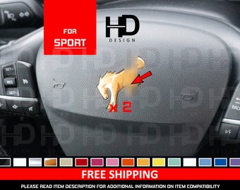 HDUSA Fits Bronco SPORT Steering Wheel Horse Decal Many COLORS Customization Mod Vinyl Decal Overlay Sticker 2 Pack Set 2021 2022 2023 2024