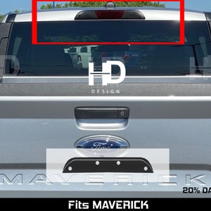 HDUSA Fits 2022-2025 Ford Maverick 3rd Brake Tail Gate Rear Overlay Precut Dark Blacked Vinyl Tint Decals Overlay 2022 2023