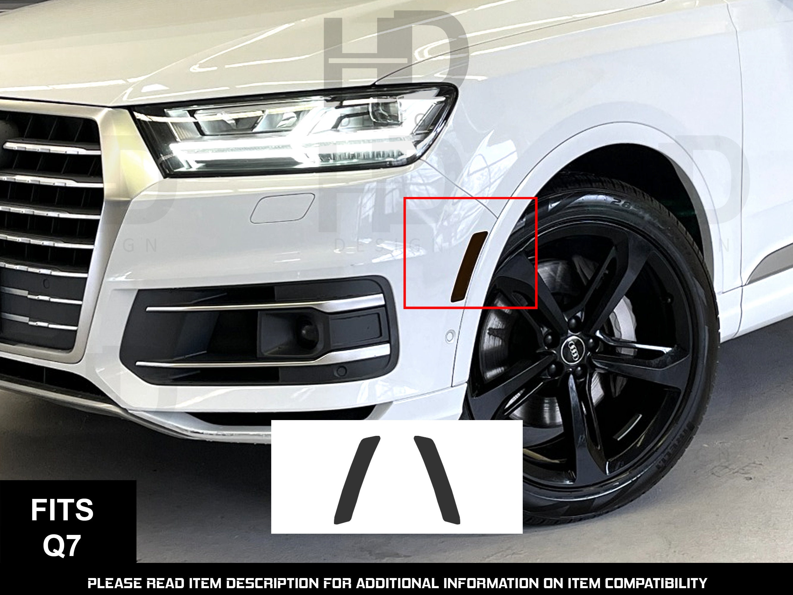HDUSA 2017 2019 Audi Q7 Front Side Marker Precut Dark or Black Out Transparent Vinyl Decals Tint Overlay ID4 2015 2017 2018 2019