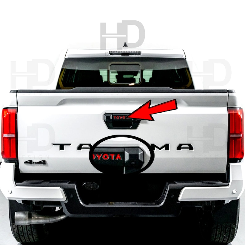 HDUSA For Tacoma 2024 2025 2026 Rear Tailgate Handle Tailgate Decals Indentations Flat Vinyl Decals Inlay For Toyota Tacoma 4th Gen image 1