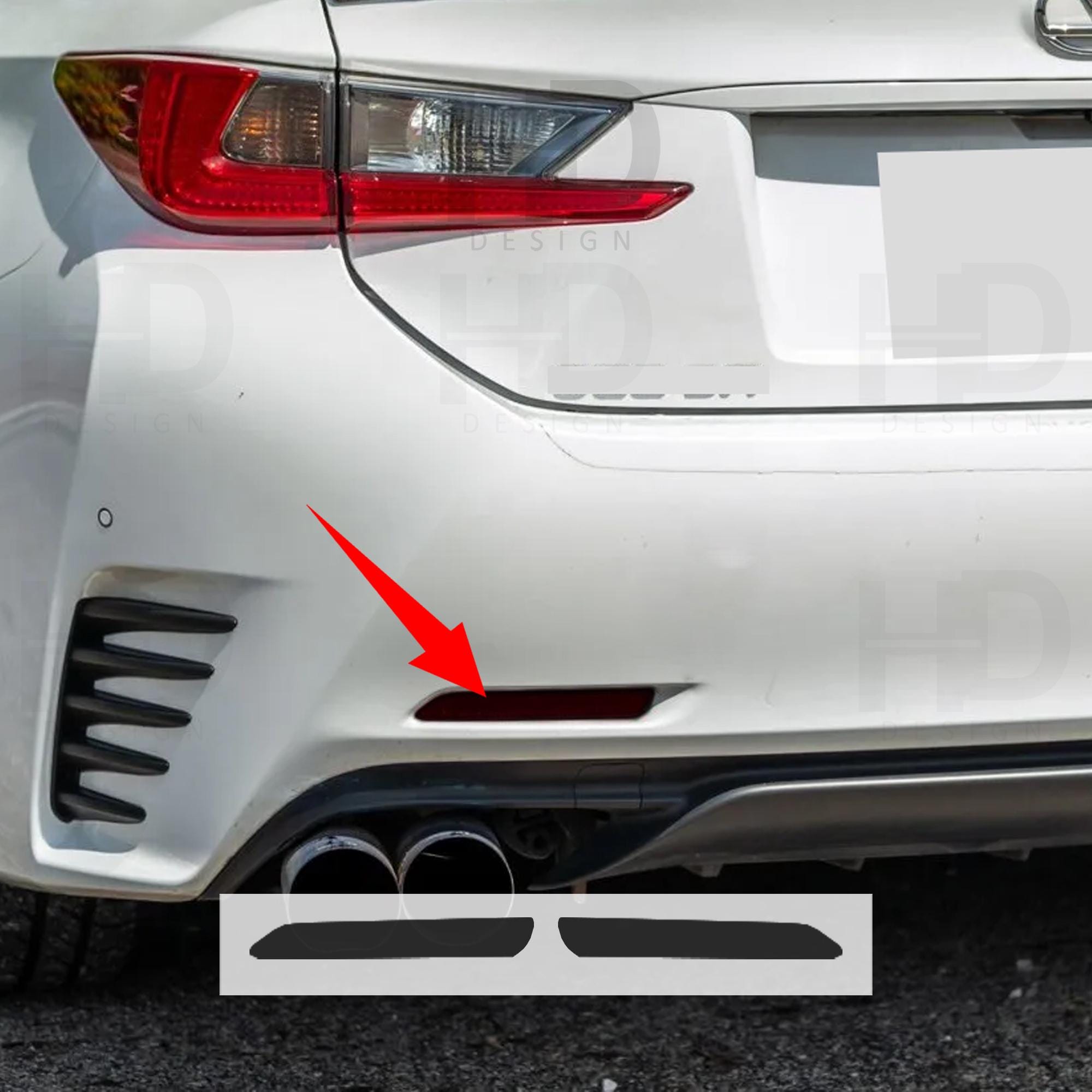 HDUSA For Lexus RC 2015-2018 Rear Bumper Marker Reflectors Precut Dark Vinyl Tint Decal Sticker 2016 2017 2018 RC Rc350 Rcf Fsport
