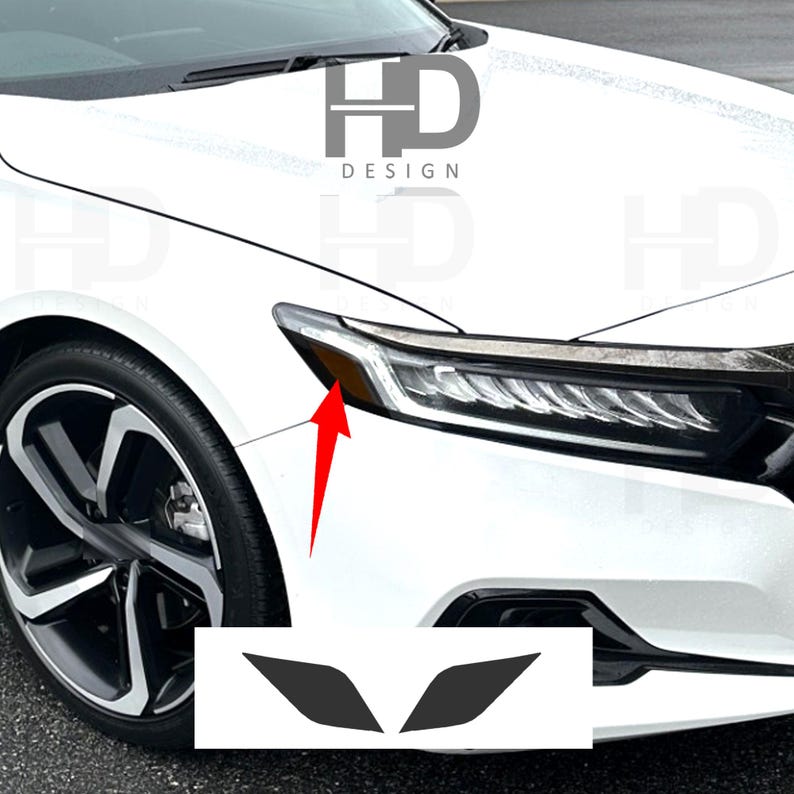 HDUSA Fits Accord 2018-2022 Front Reflectors Head Light Precut Dark Vinyl Tint Overlay Decal 2018 2019 2020 2021 2022 for Honda