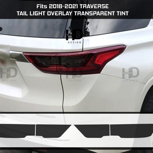 MotorSkinz Precut Vinyl Tail Light Tint Overlays - Smoke For 2018-2021 Chevy Traverse