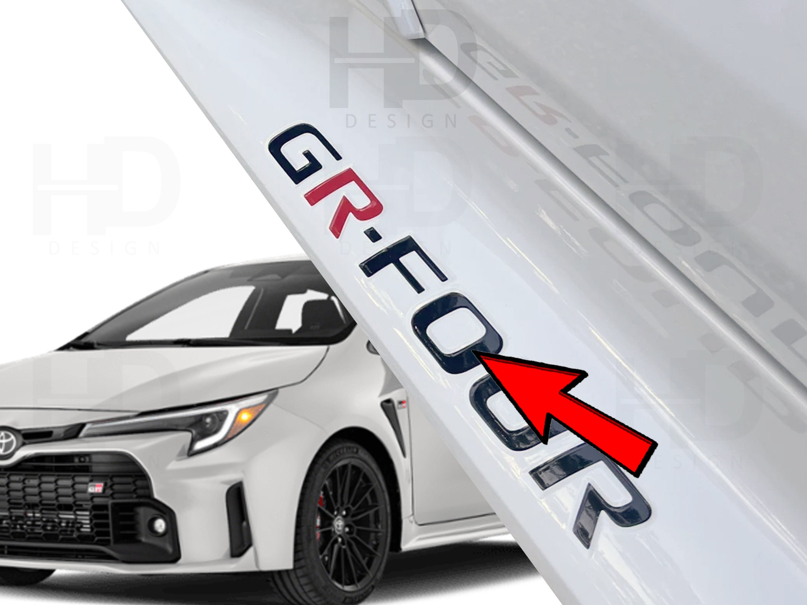 HDUSA GR Four GR Corolla Side Rocker Lettering Graphic Ident