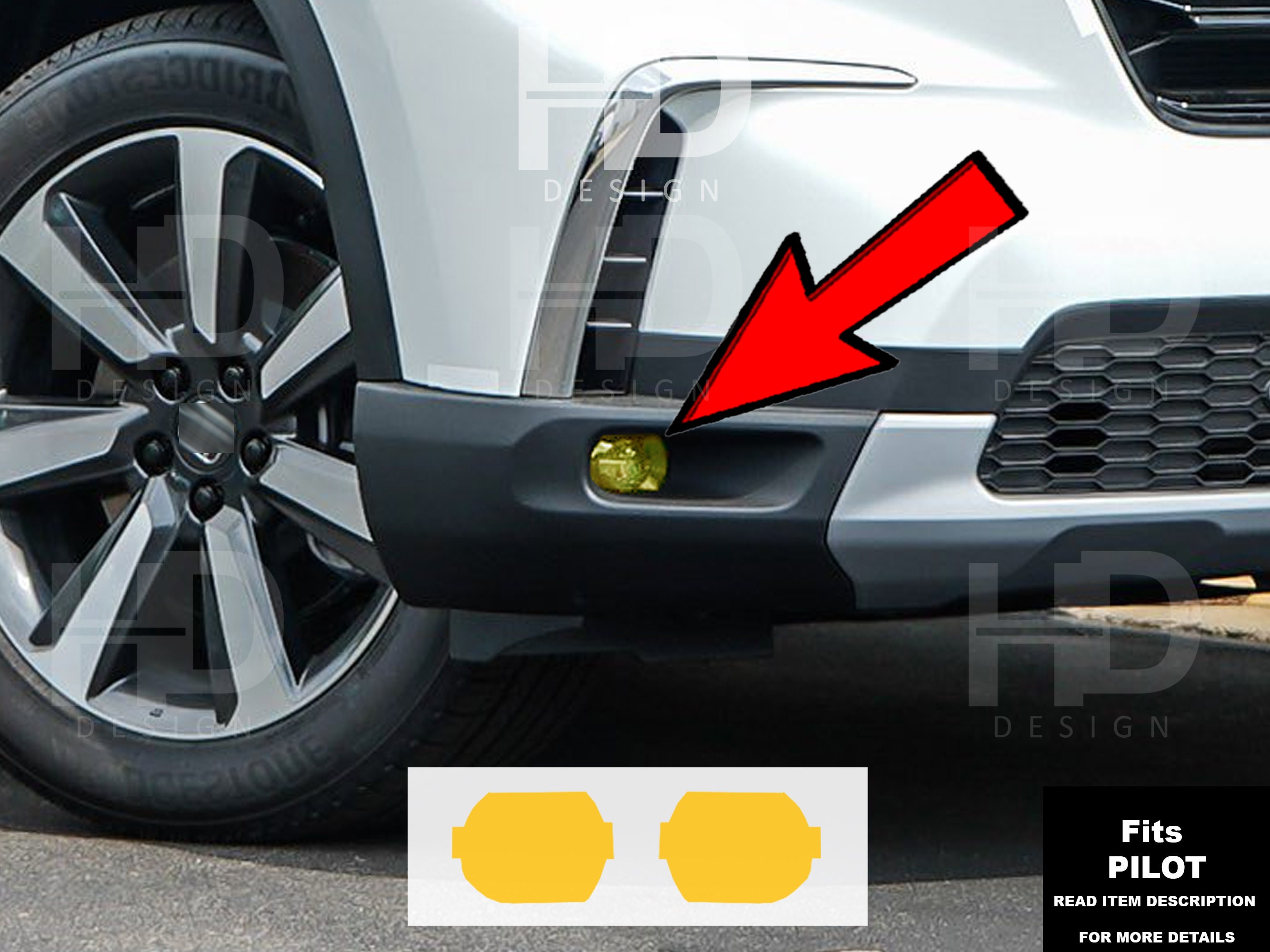 For Honda Pilot Accessories 2019-2020 ABS Chrome Front Fog Light Lamp Foglights Frame Cover Trim 2pcs