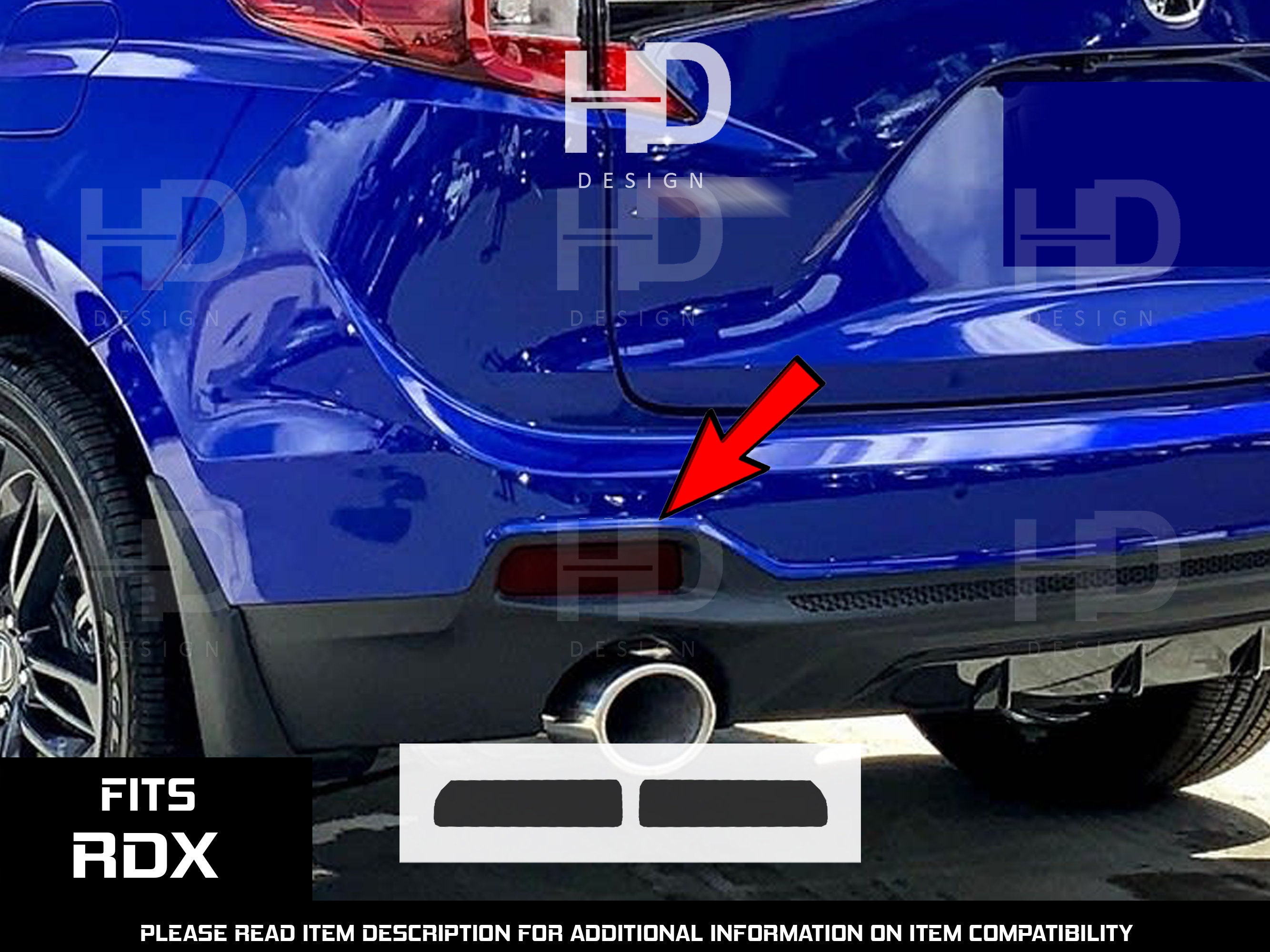 HDUSA for Acura RDX 2019-2026 Rear Bumper Reflectors Precut Dark