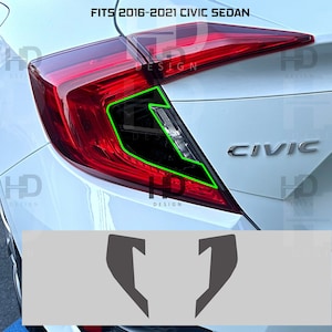 HDUSA Fits Honda Civic Sedan 2016-2021 Tail Light Rear Precut Dark Decals Vinyl Tint Overlay 2016 2017 2018 2019 2020 2021