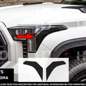 HDUSA For Toyota Tundra (2022-2025) Headlight Front Amber Delete Dark Tint or Black Out Decals Off-Road 2022 2023 2024 2025 accessory