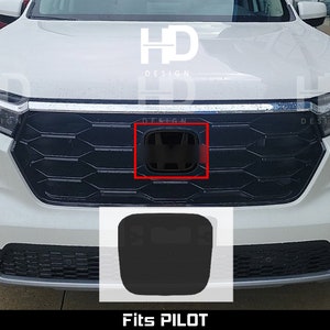 HDUSA Fits Honda Pilot 2023-2025 Front Dark Precut Red Blacked out Vinyl Tint Decal Overlay 2023 2024 Compatible to Emblem