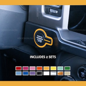 Ignition Engine Push to Start Button Vinyl Decal Overlay Accent Color Trim Outline Sticker Mod 2 Set Fits Bronco 2021 2022 2023 2024