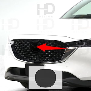 HDUSA Fits CX-5 Mazda 2018-2025 Front Precut Oval Dark Blacked out Red Vinyl Tint Overlay  2020 2021 2022 2023 2024 Compatible to Emblem