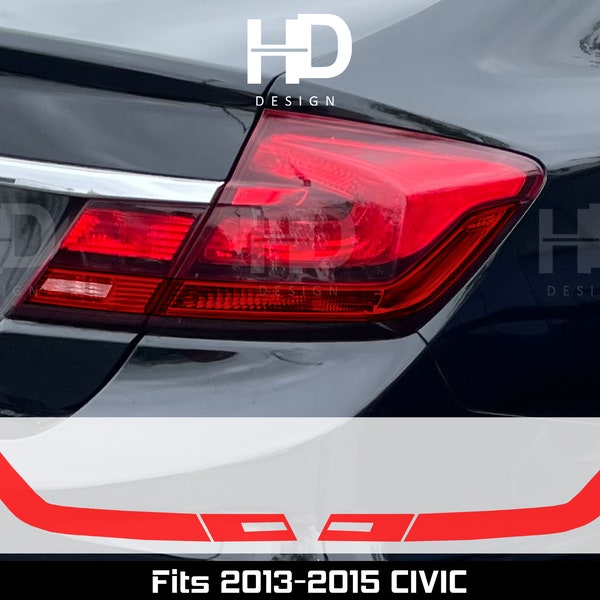 HDUSA Fits Honda Civic Sedan 2013-2015 Tail Light Rear Precut Red Black Dark Vinyl Tint Overlay 2013 2014 2015