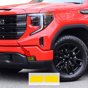 HDUSA Fits 2022-2025 GMC Sierra 1500 Front Fog Light Yellow Precut Dark Vinyl Tint Overlay Decal accessories 2022 2023 2024 2025