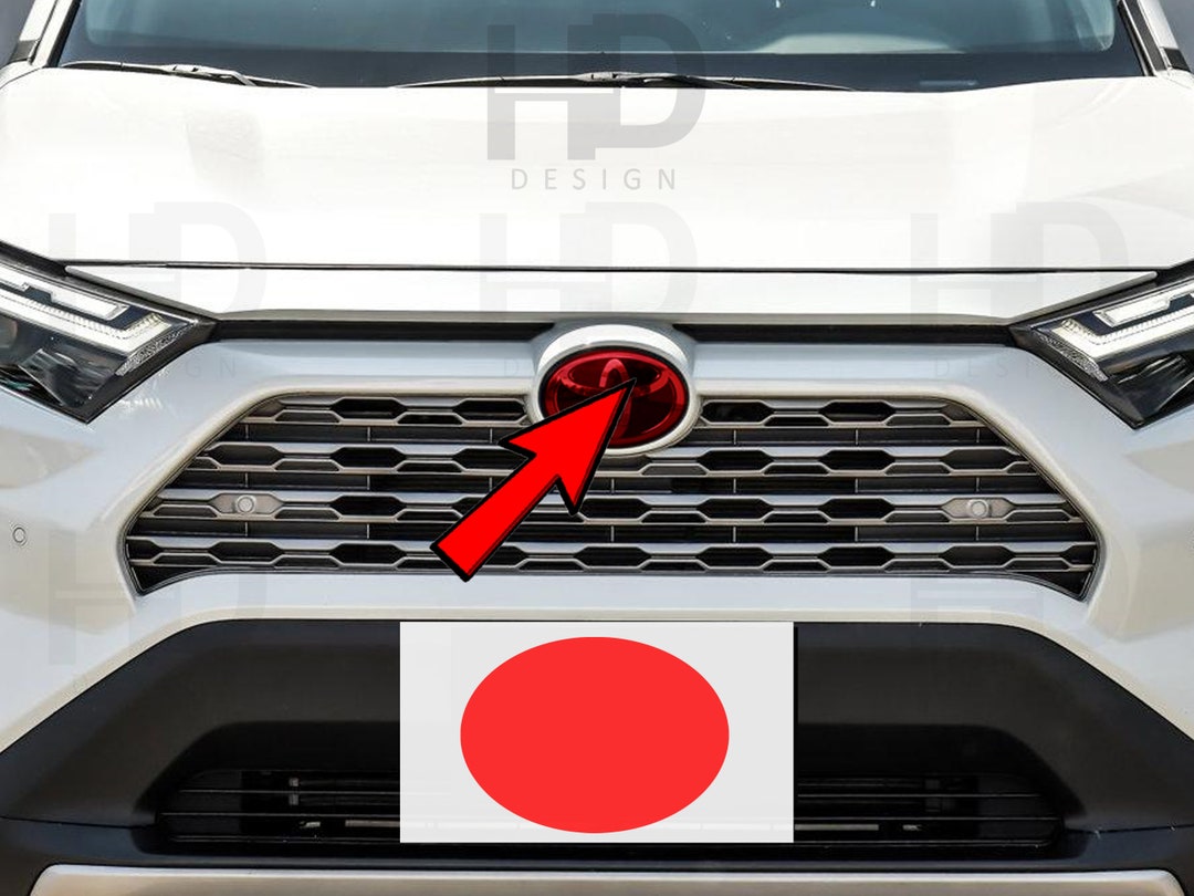 PreCut Red Tint Vinyl Overlay Decal For Toyota RAV4 Front Emblem (2019-2025) - PPF
