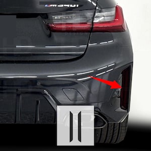 HDUSA Fits BMW 3 Series M340i or M-Sport 2023-2025 Rear Reflector Dark out Vinyl Tint Overlay 2023 2024 2025