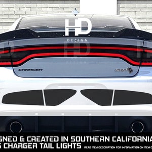 HDUSA Fits Dodge Charger 2015-2023 Tail Light Rear Precut Dark Blacked out Vinyl Tint Overlay 2015 2016 2017 2018 2019 2020 2021 2022 2023