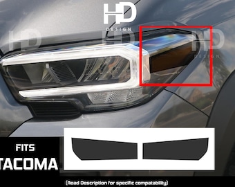 HDUSA Headlight Amber Decals Dark Tint Kit Black Front Side Marker for 3rd Gen Toyota Tacoma (2020-2023) Off-Road 2020 2021 2022 2023