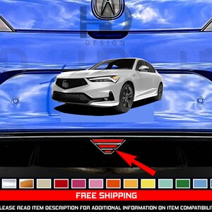 HDUSA Rear Bumper Diffuser Inlay Accent For 2023-2024 Acura Integra Overlay Decals 2023 2024 Accessories