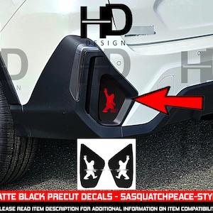 HDUSA For 2024 2025 Crosstrek Impreza Peace Sasquatch Rear Reflectors Lower Precut Matte Black Decals Vinyl Overlay Fits Subaru 2024 2025