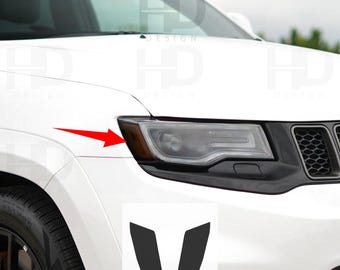 HDUSA Fits 2014-2021 Grand Cherokee Headlight Front Side Marker Overlay Precut Tint Blacked Vinyl Tint Overlay 2015 2016 2017 2018 2019 2020