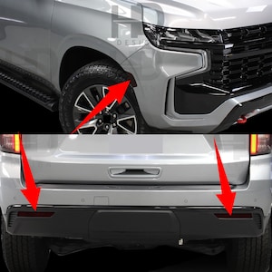 HDUSA Fits Chevrolet Tahoe 2021-2024 Front Side Markers Reflectors Rear Bumper Precut Dark Vinyl Tint Overlay Decal 2021 2022 2023 2024