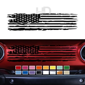 HDUSA Fits Jeep Wrangler / Gladiator Dashboard Glove Box Distressed American Flag Vinyl Decal Sticker Dash Board Panel USA Car Accessories