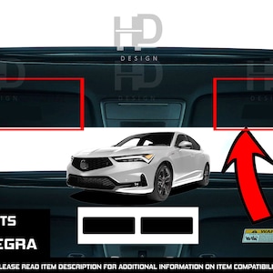 HDUSA For Acura Integra 2023-2025 Front Sun Visor Delete Warning Decals Matte Black Out Overlay Decals Set 2023 2024 2025 Accessories