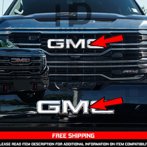 Matte Front Rear Overlay Emblem For 2019 - 2025 GMC Sierra 1500 - Foto 6