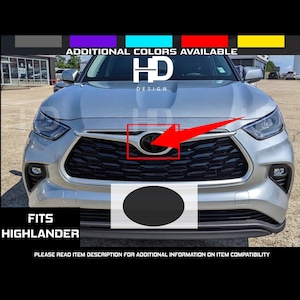 HDUSA Fits Toyota Highlander 2020-2025 Dark Front Precut Oval Blacked Out Decals Vinyl Tint Overlay 2020 2021 2022 2023 Compatible to Emblem